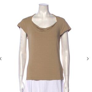 St. John Cowl Neck Short Sleeve Shirt